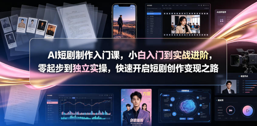 AI短剧制作入门课，小白入门到实战进阶，零起步到独立实操，快速开启短剧创作变现之路-翌晨科技网