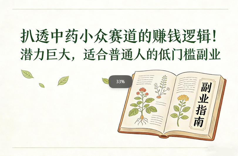 扒透中药小众赛道的賺米逻辑,潜力巨大,适合普通人的低门槛副业-翌晨科技网
