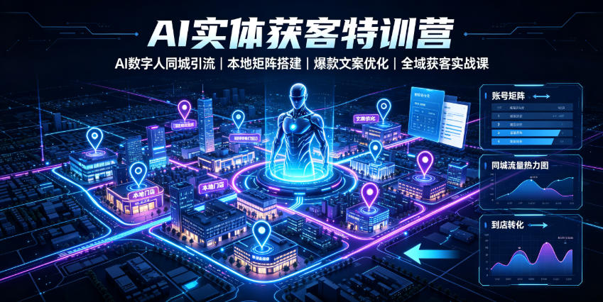 AI实体获客特训营｜AI数字人同城引流、本地矩阵搭建、爆款文案优化全域获客实战课-翌晨科技网
