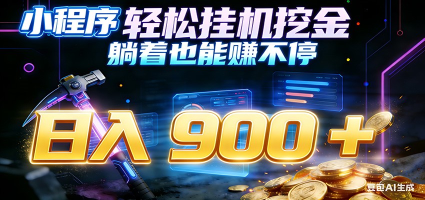 小程序挂机挖金，自动赚金币换现金，多号并行日入900+，轻松搞副业-翌晨科技网