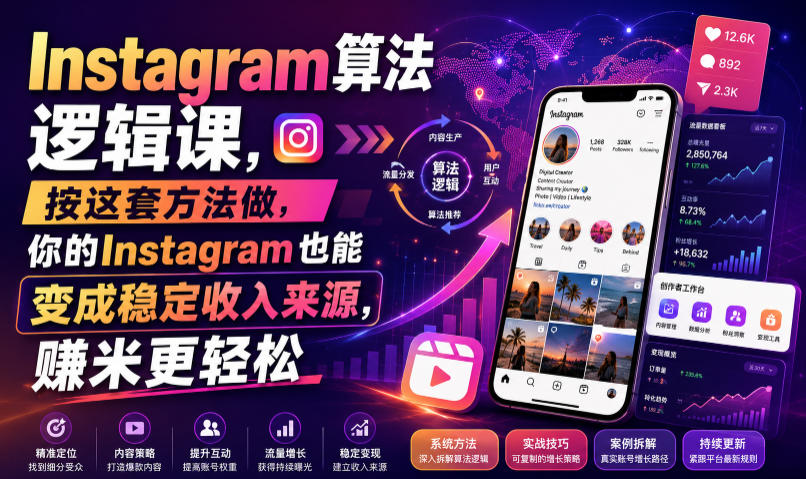 Instagram算法逻辑课，按这套方法做，你的Instagram也能变成稳定收入来源，賺米更轻松【原创双语字幕】-翌晨科技网