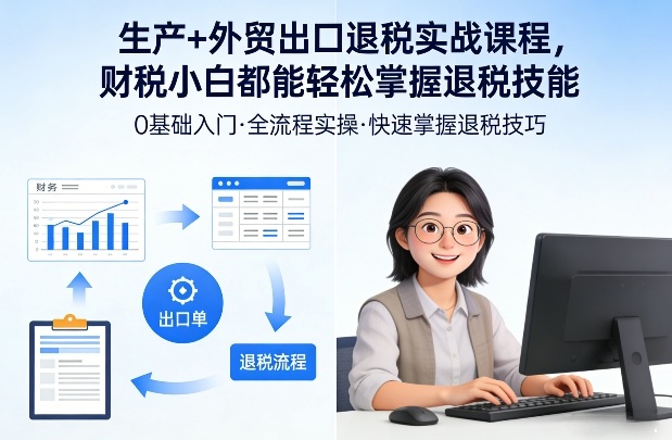 生产+外贸出口退税实战课程，财税小白都能轻松掌握退税技能-翌晨科技网