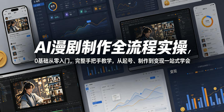 AI漫剧制作全流程实操，0基础从零入门，完整手把手教学，从起号、制作到变现一站式学会（更新）-翌晨科技网