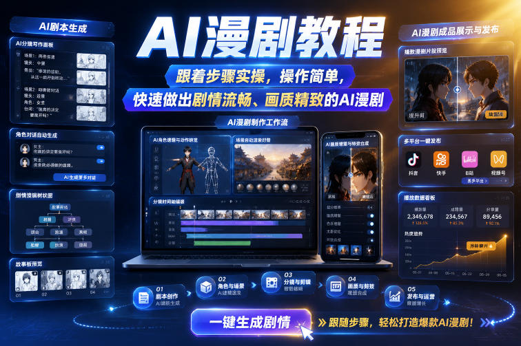 AI漫剧教程，跟着步骤实操，操作简单，快速做出剧情流畅、画质精致的AI漫剧-翌晨科技网
