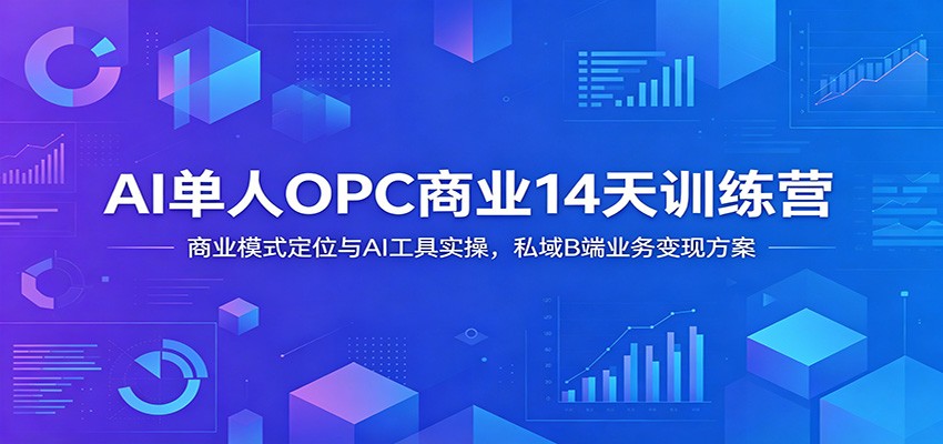 AI单人OPC商业14天训练营：商业模式定位与AI工具实操，私域B端业务变现方案-翌晨科技网