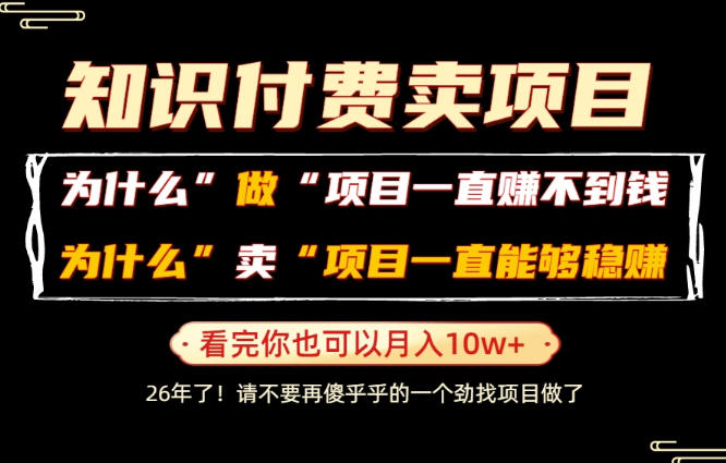 普通人为什么能够靠卖项目轻松月入10W+，而做项目却容易成炮灰，卖项目为什么能够稳賺不赔？【揭秘】-翌晨科技网