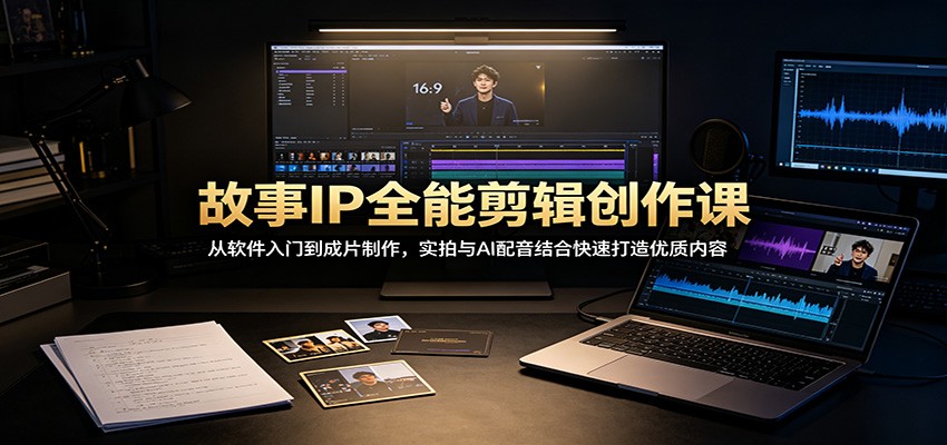 故事IP全能剪辑创作课：从软件入门到成片制作，实拍与AI配音结合快速打造优质内容-翌晨科技网