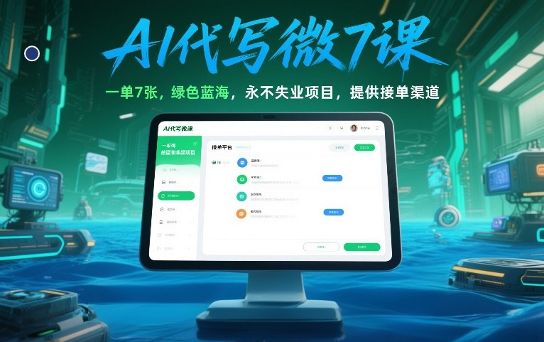 AI代写微课,一单7张,绿色蓝海,永不失业项目,提供接单渠道!-翌晨科技网