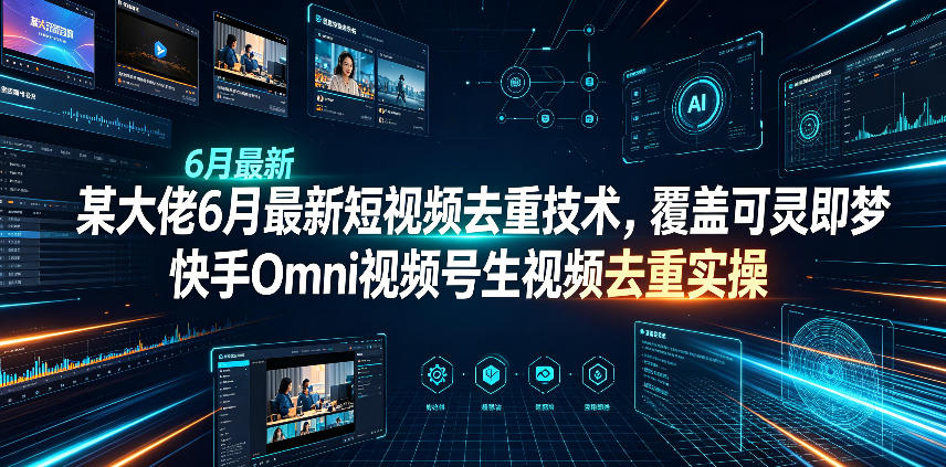 某大佬6月最新短视频去重技术，覆盖可灵即梦快手Omni视频号生视频去重实操-翌晨科技网