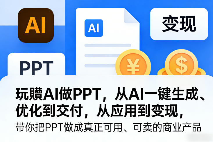 玩賺AI做PPT，从AI一键生成、优化到交付，从应用到变现，带你把PPT做成真正可用、可卖的商业产品（更新0513）-翌晨科技网