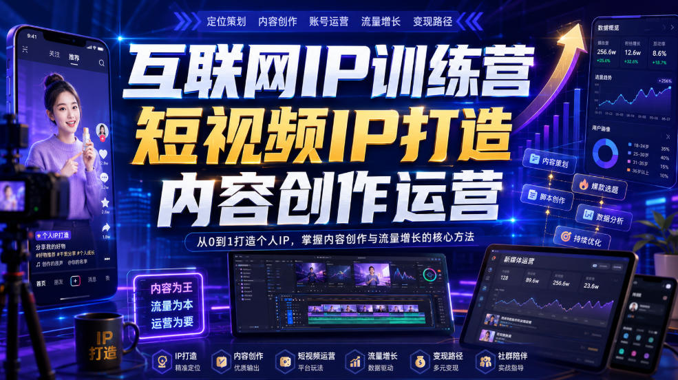 互联网IP训练营，短视频IP打造，内容创作运营-翌晨科技网