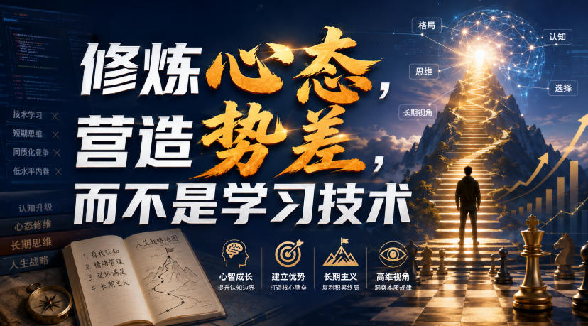 付费文章：修炼心态，营造势差，而不是学习技术-翌晨科技网