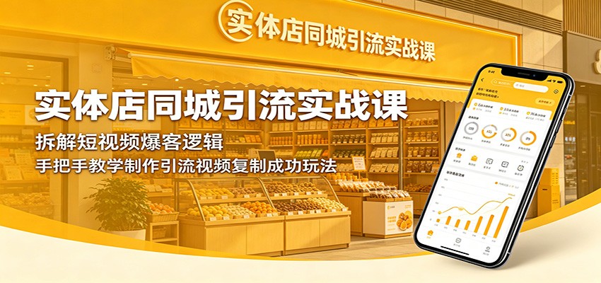 实体店同城引流实战课：拆解短视频爆客逻辑，手把手教学制作引流视频复制成功玩法-翌晨科技网