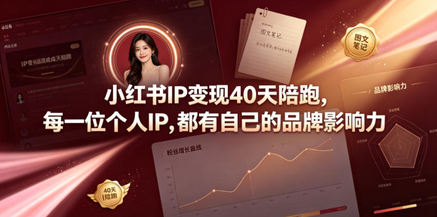 小红书IP变现40天陪跑，每一位个人IP，都有自己的品牌影响力-翌晨科技网