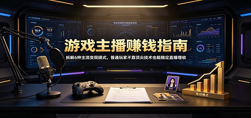 游戏主播赚钱指南：拆解6种主流变现模式，普通玩家不靠顶尖技术也能稳定直播增收-翌晨科技网