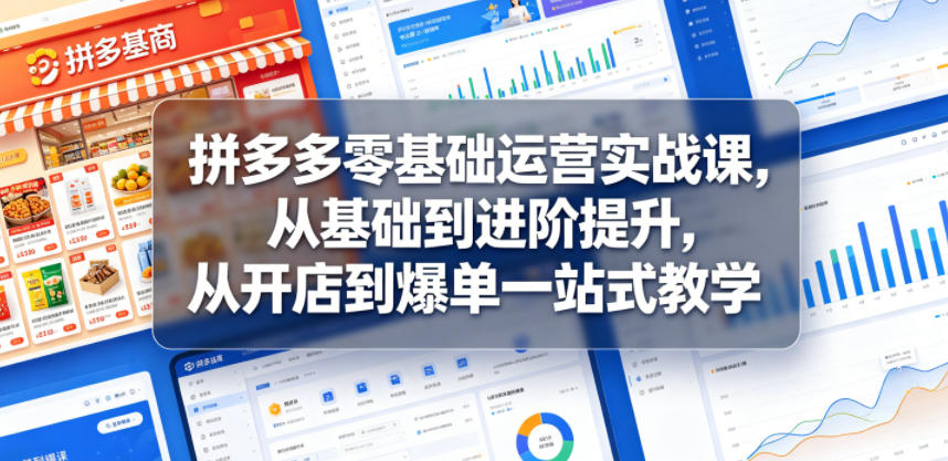 拼多多零基础运营实战课，从基础到进阶提升，从开店到爆单一站式教学-翌晨科技网