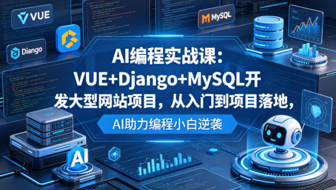 AI编程实战课：VUE+Django+MySQL开发大型网站项目，从入门到项目落地，AI助力编程小白逆袭-翌晨科技网