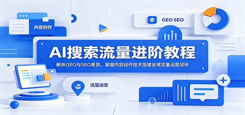 AI搜索流量进阶教程：解析GEO与SEO差异，掌握内容创作技术搭建全域流量运营闭环-翌晨科技网