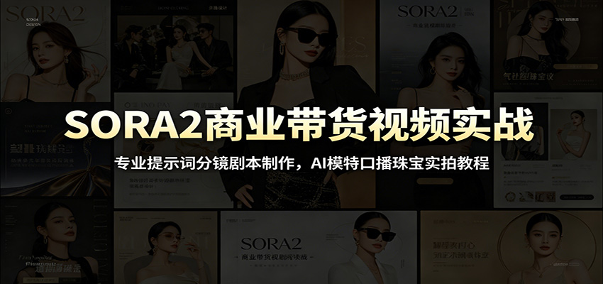 SORA2商业带货视频实战：专业提示词分镜剧本制作，AI模特口播珠宝实拍教程-翌晨科技网