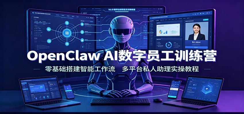 OpenClaw AI数字员工训练营：零基础搭建智能工作流，多平台私人助理实操教程-翌晨科技网