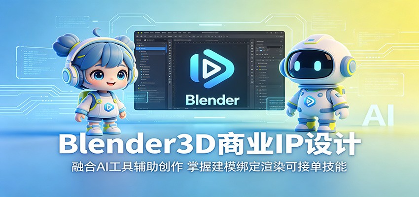 Blender3D商业IP设计：融合AI工具辅助创作，掌握建模绑定渲染可接单技能-翌晨科技网