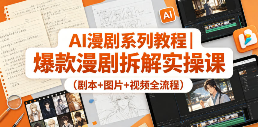 AI漫剧系列教程｜爆款漫剧拆解实操课（剧本+图片+视频全流程）-翌晨科技网