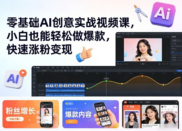零基础AI创意实战视频课，小白也能轻松做爆款，快速涨粉变现-翌晨科技网