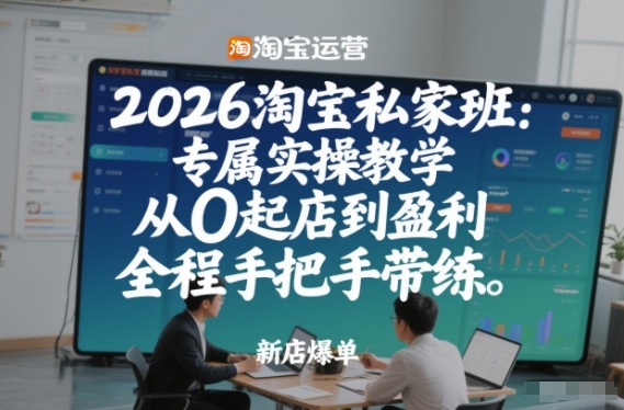 2026淘宝私家班：专属实操教学，从0起店到盈利，全程手把手带练-翌晨科技网