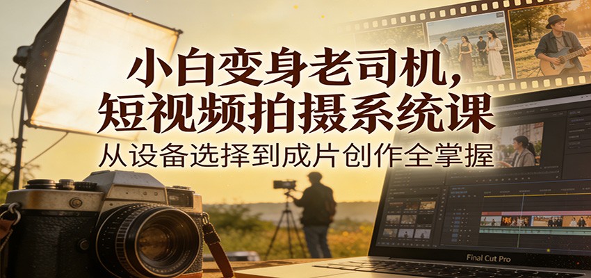 小白变身老司机，短视频拍摄系统课，从设备选择到成片创作全掌握-翌晨科技网