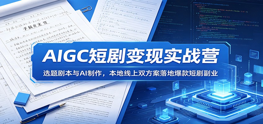 AIGC短剧变现实战营：选题剧本与AI制作，本地线上双方案落地爆款短剧副业-翌晨科技网
