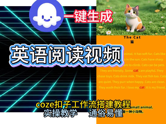 Coze工作流一键生成少儿英语阅读短视频，从0到1演示搭建过程，实操教学，小白也可以学会，搭建自己的AI智能体-翌晨科技网