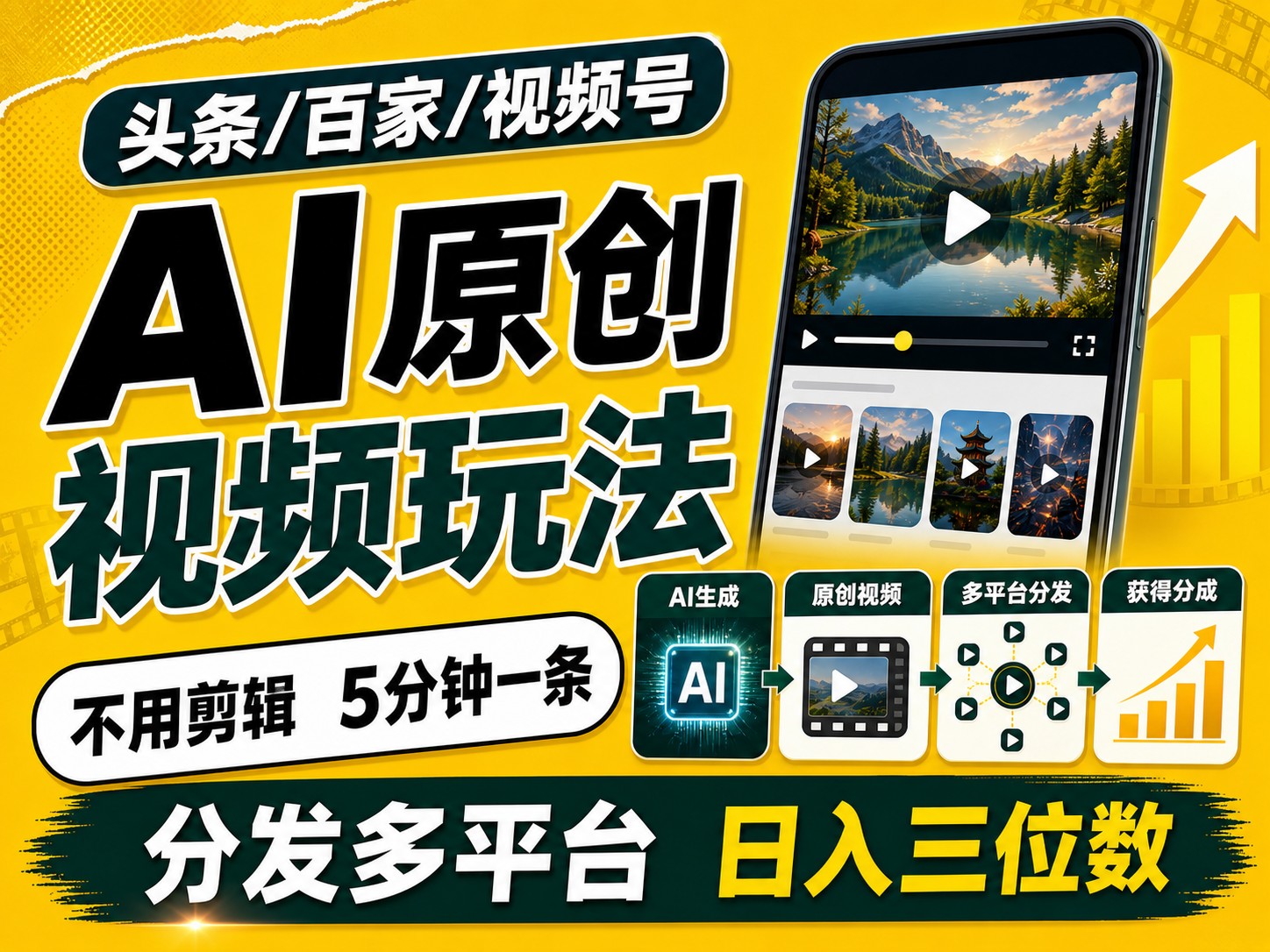 2026头条百家号升级玩法 5分钟一条原创视频 发多平台赚收-翌晨科技网