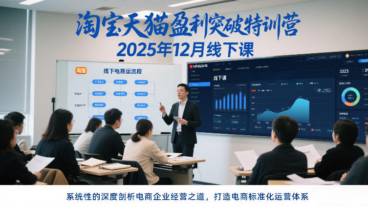 淘宝天猫盈利突破特训营25年12月线下课，系统性的深度剖析电商企业经营之道，打造电商标准化运营体系-翌晨科技网