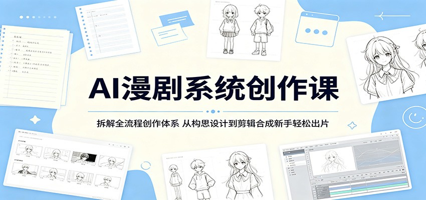 AI漫剧系统创作课：拆解全流程创作体系，从构思设计到剪辑合成新手轻松出片-翌晨科技网