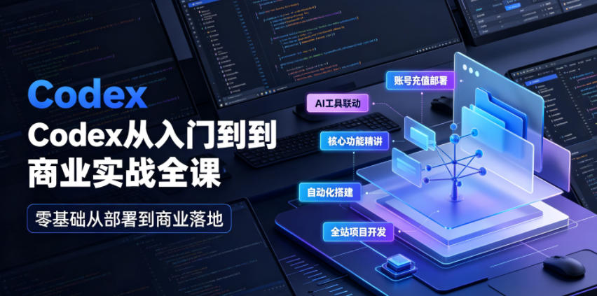 Codex从入门到商业实战全课｜账号充值部署、AI工具联动、核心功能精讲、自动化搭建、全站项目开发零基础教程-翌晨科技网