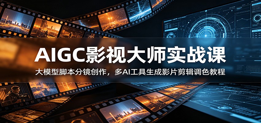 AIGC影视大师实战课：大模型脚本分镜创作，多AI工具生成影片剪辑调色教程-翌晨科技网