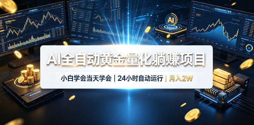 AI全自动黄金量化躺賺项目，24小时自动运行，月入2W！-翌晨科技网