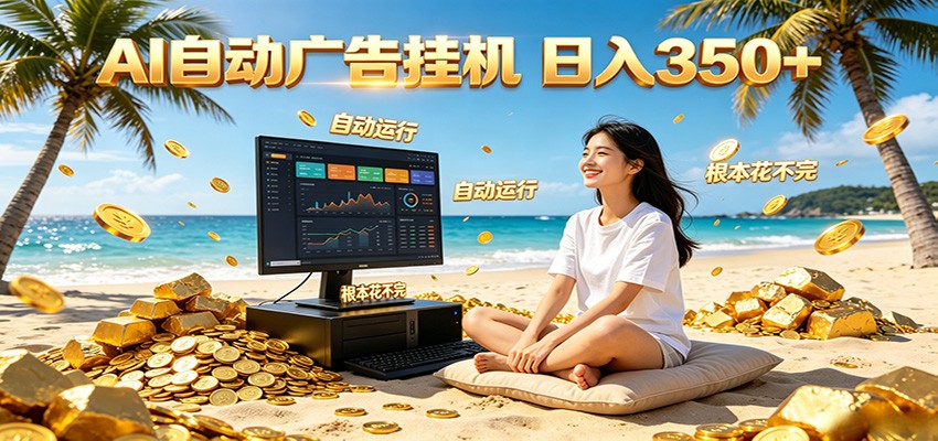 AI自动广告挂机 日入350+ 真正做到躺赚式变现，根本花不完！-翌晨科技网