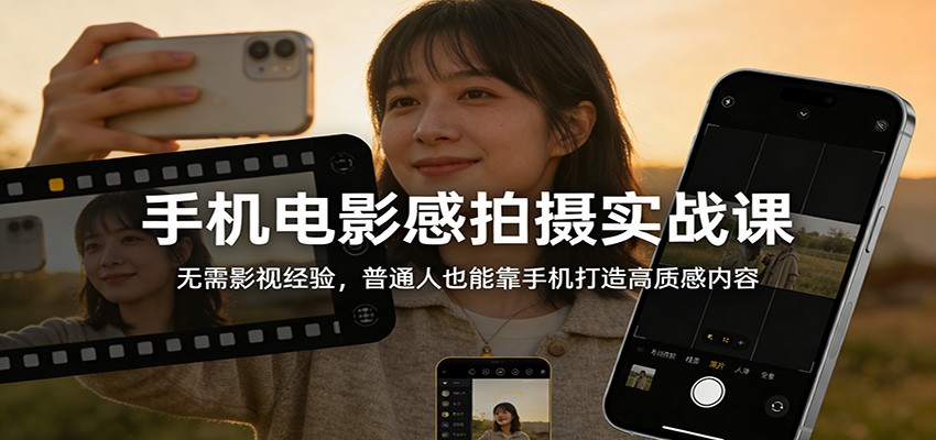 手机电影感拍摄实战课：无需影视经验，普通人也能靠手机打造高质感内容-翌晨科技网