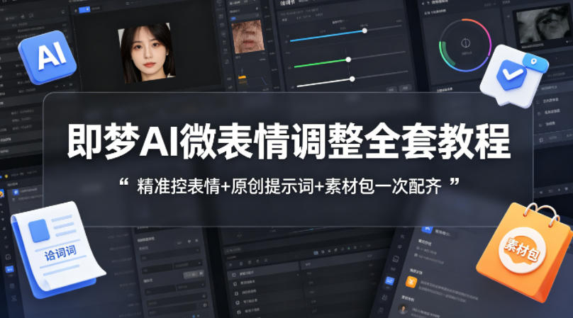 即梦AI微表情调整全套教程，精准控表情+原创提示词+素材包一次配齐-翌晨科技网