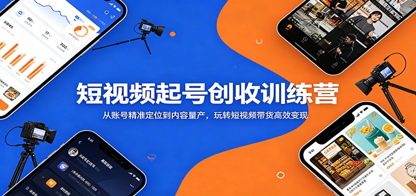 短视频起号创收训练营：从账号精准定位到内容量产，玩转短视频带货高效变现-翌晨科技网