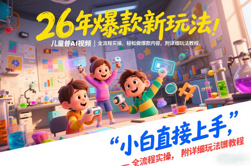 26年爆款新玩法，儿童科普AI视频，全流程实操，轻松做爆款内容，小白直接上手，附详细玩法教程-翌晨科技网