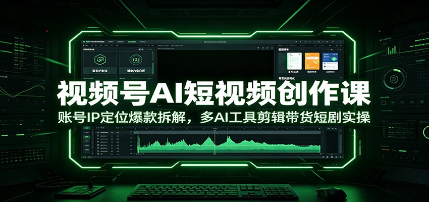 视频号AI短视频创作课：账号IP定位爆款拆解，多AI工具剪辑带货短剧实操-翌晨科技网