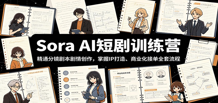 Sora AI短剧训练营：精通分镜剧本剧情创作，掌握IP打造、商业化接单全套流程-翌晨科技网