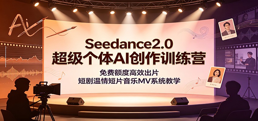 Seedance2.0超级个体AI创作训练营：免费额度高效出片，短剧温情短片音乐MV系统教学-翌晨科技网