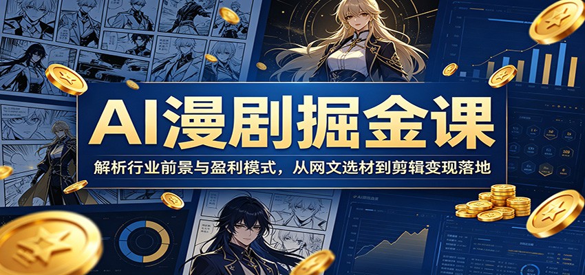 AI漫剧掘金课：解析行业前景与盈利模式，从网文选材到剪辑变现落地-翌晨科技网