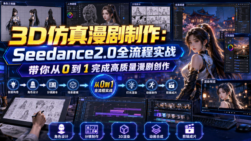 3D仿真漫剧制作：Seedance2.0全流程实战，带你从0到1完成高质量漫剧创作-翌晨科技网