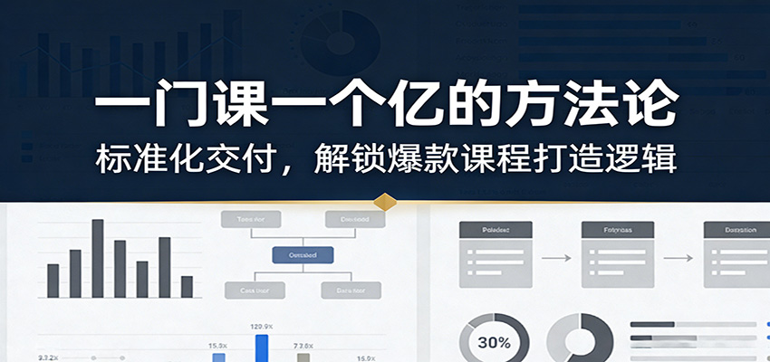一门课一个亿的方法论：标准化交付，解锁爆款课程打造逻辑-翌晨科技网
