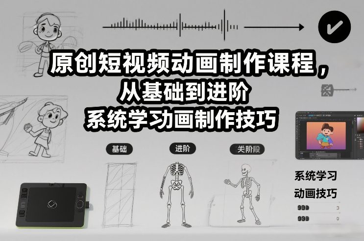 原创短视频动画制作课程，从基础到进阶，系统学习动画制作技巧-翌晨科技网