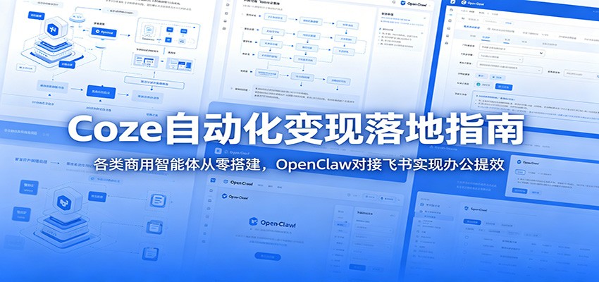 Coze自动化变现落地指南：各类商用智能体从零搭建，OpenClaw对接飞书实现办公提效-翌晨科技网
